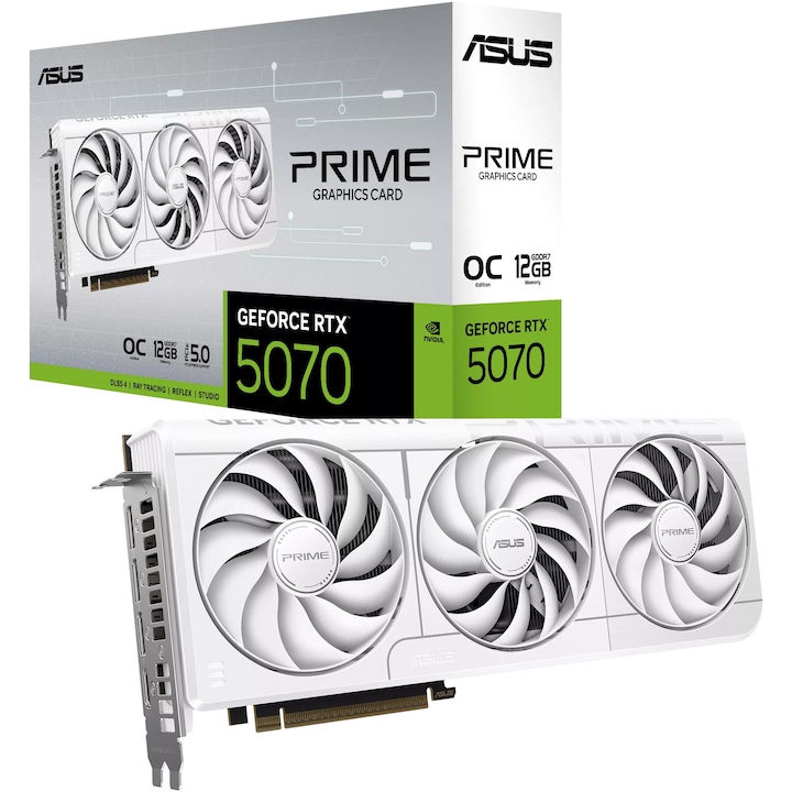 Placa video Asus Prime GeForce RTX™ 5070 White OC Edition 12GB GDDR7 90YV0M19-M0NA00