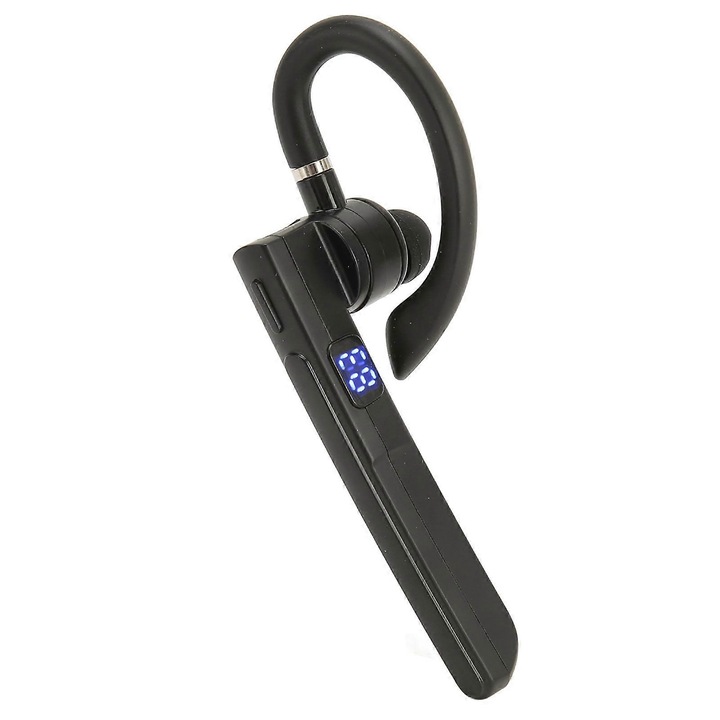 X6 Bluetooth kihangosító headset, Bluetooth 5.3, zajcsökkentés és hangvezérlés, digitális kijelző, IPX7 vízálló, Type-C töltés, meghosszabbított üzemidő, fekete, 1 db
