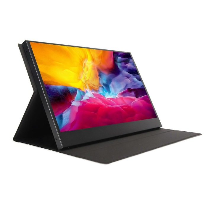 Monitor portabil 13.3 inch OEM, Full HD, dual difuzoare, negru, 1920x1080px