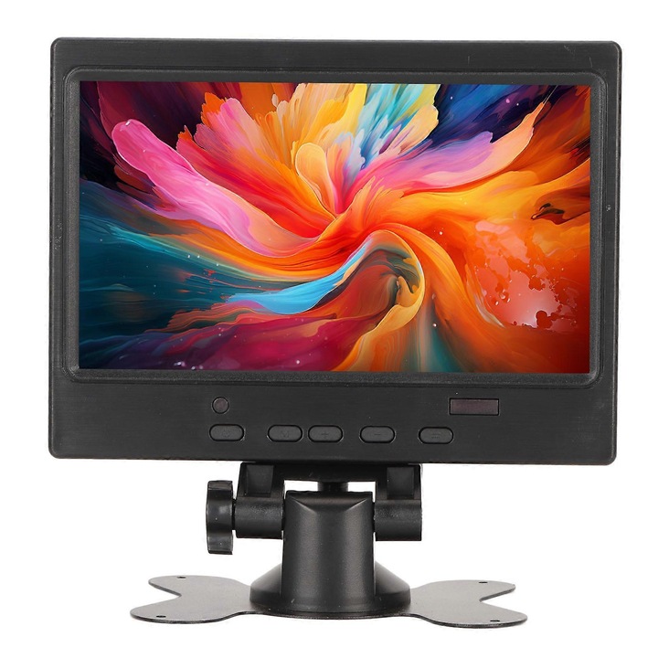 Monitor portabil 7 inch, rezolutie 1024x600, multifunctional, negru, 7x12x2cm