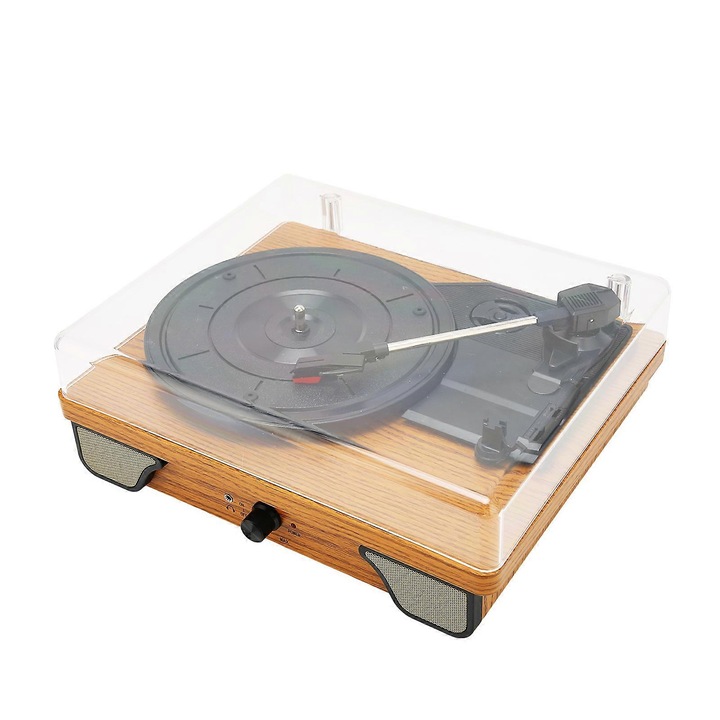 Pick-Up, 3 viteze, Bluetooth, maro lemn, 33x12x35cm