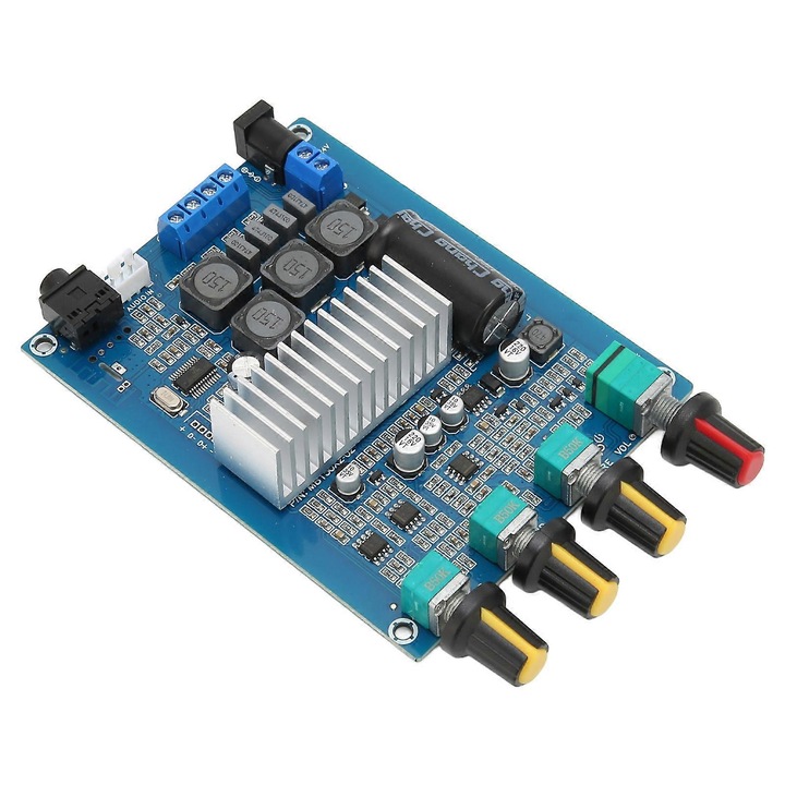 Kétcsatornás digitális erősítő panel Bluetooth 4.2, 50W, fekete, 12-24V