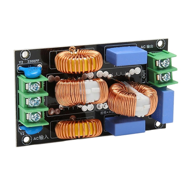 Placa Filtru Alimentare 3 Etape, EMI EMC, 4A, 100-250V, PCB