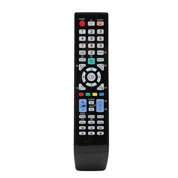 Telecomanda TV, telecomanda de inlocuire compatibila cu Samsung BN59-00871A/BN59-00874A/BN59-00859A, fara programare pentru BN59-00874A, alimentare 2 x AAA (baterii neincluse), negru, 1 buc