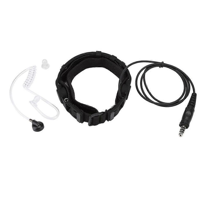 Nyakpántos fejhallgató mikrofonnal, fekete, ABS nylon, rugalmas