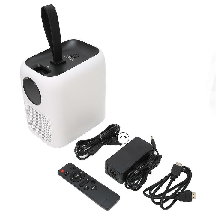 YJ800 hordozható projektor 1080p full HD, wifi és Bluetooth, android 9, 4K támogatás, 200 ANSI lm, Fehér, 1 db