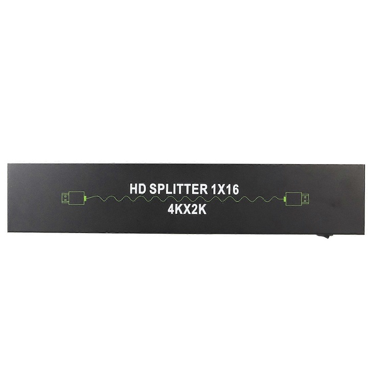 HDMI elosztó 1x16, 4K 30Hz, 3D, alumínium, 100-240V