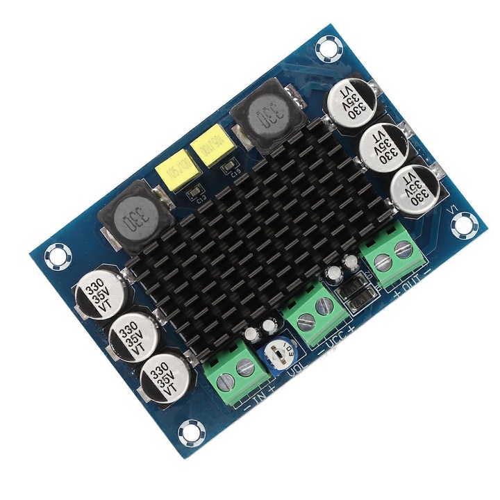 Mono erősítő panel 100W 12-26V nagy hűtőborda 1 csatorna