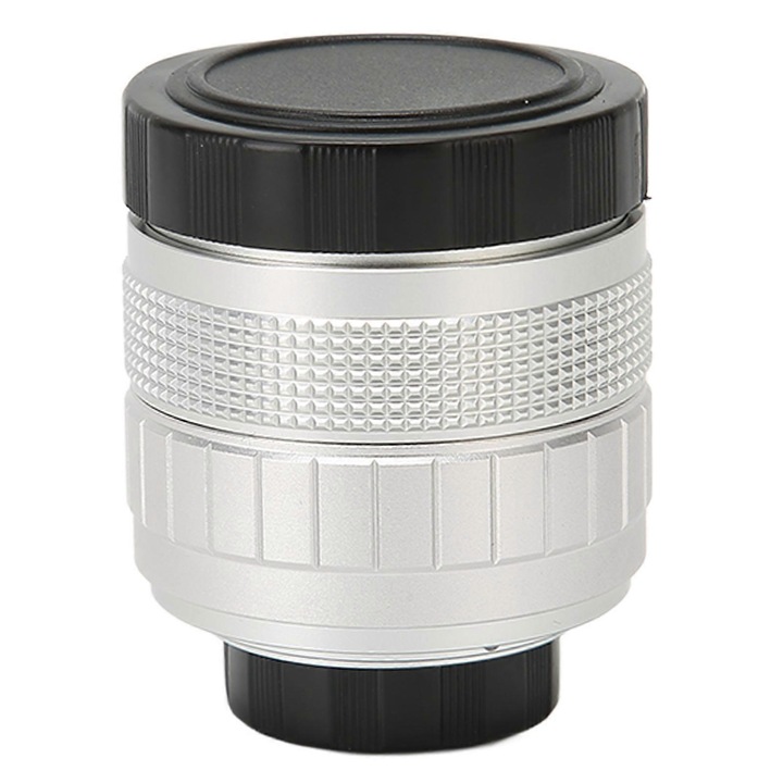 50mm F1.4 Prime objektív, manuális fókuszú lencse, f1.4 rekesz, 2/3 hüvelykes kompatibilis ipari kamera/videó mikroszkóp számára, fém ház, Ezüst/Fekete, 1 db
