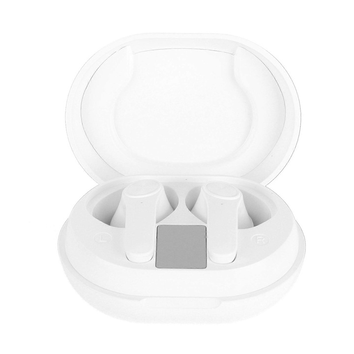 Vezeték nélküli fülhallgató, JS76, Bluetooth 5.2, fehér, 40mAh, 300mAh