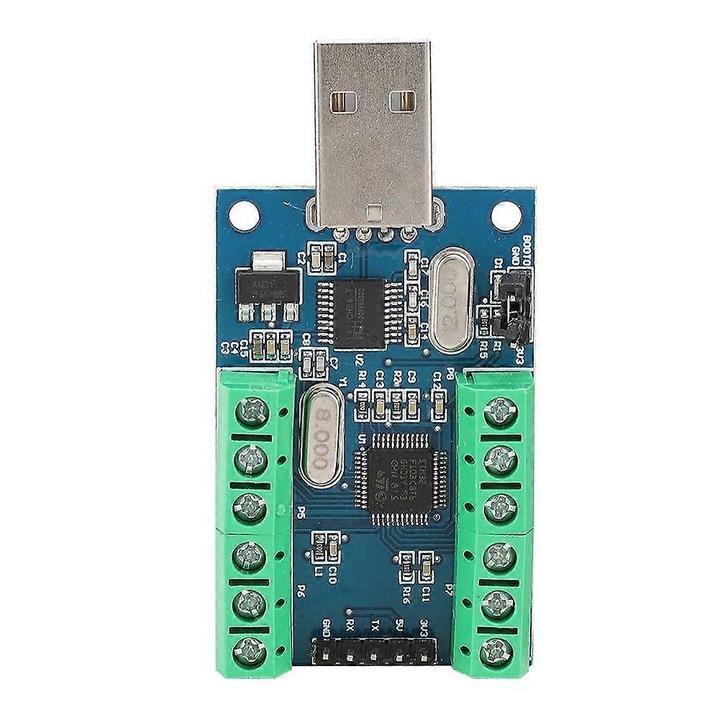 ADC modul 10 csatornás 12 bites STM32F103C8T6 USB UART 5V 5.1x3.5cm