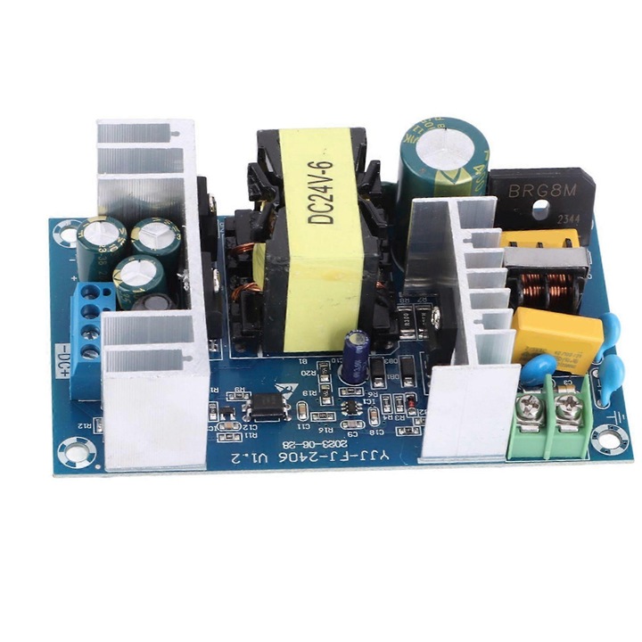Kapcsolóüzemű tápegység panel 24V 6A 150W PCB 11.5x6.5x3cm