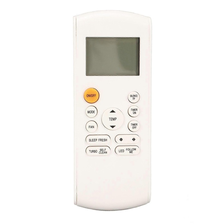 Légkondicionáló távirányító RG57A4 BGEF, univerzális helyettesítő, kompatibilis a Midea Maxicool RG57/R57 modellekkel, tápellátás 2 x AAA, ellenálló ABS-ből, fehér, 1 db