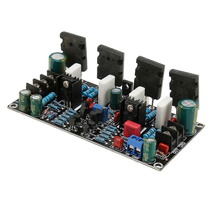 Monó digitális erősítő panel 200W, nagy teljesítményű, PCB, 20x9cm