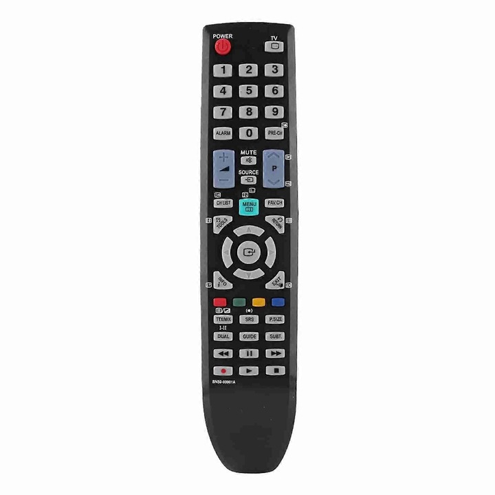 Telecomanda de inlocuire BN59-00901A, multi-functie, consum redus de energie, distanta mare de transmisie, butoane mari usor de apasat, compatibila cu BN59-00888A/BN59-00938A/BN59-00940A/BN59-00862A/AA59-00484A, Negru, 1 buc