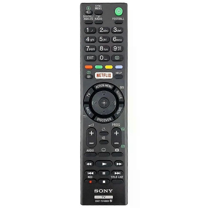 TV távirányító / távirányító RMT-TX100D, eredeti, kompatibilis a Sony KD-65S8505C/KD-65S8005C modellekkel, ABS-ből, 2 x AAA elemmel működik, Fekete, 1 db