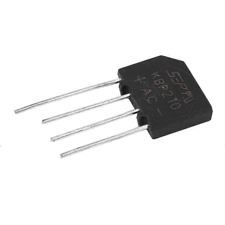 Punte redresoare (pod dioda) KBP210, plata, 2A, 1000V, Negru, 10 buc