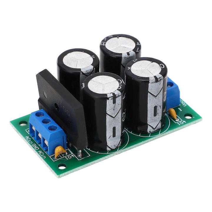 Placa redresoare filtru dublu 25A 67x38x28mm, ABS, dual DC 12-24V