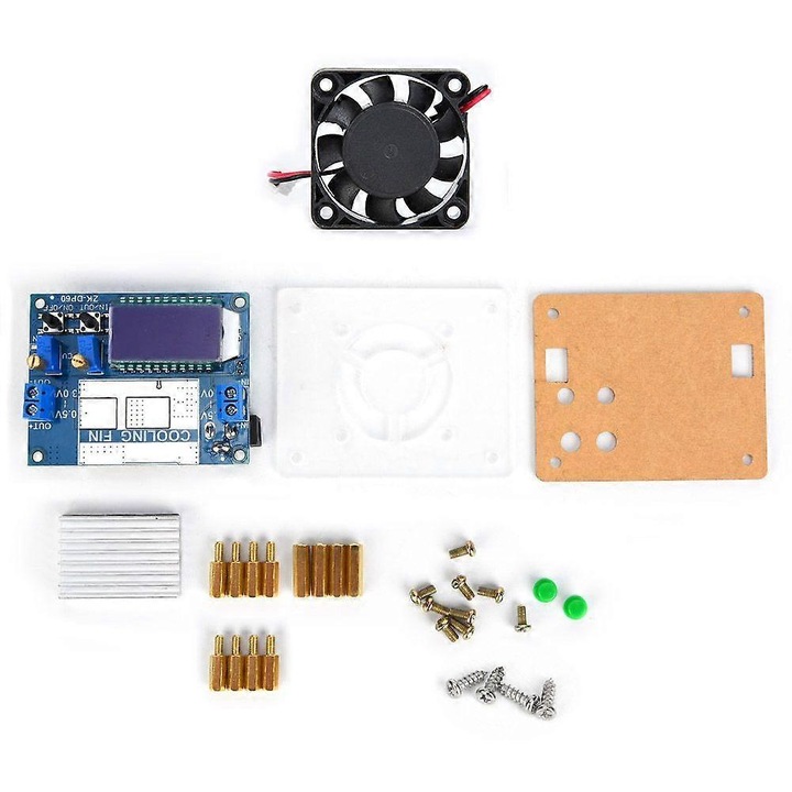 Convertor DC-DC reglabil 0.5-30V 6A cu afisaj LCD si ventilator 72x59x32mm