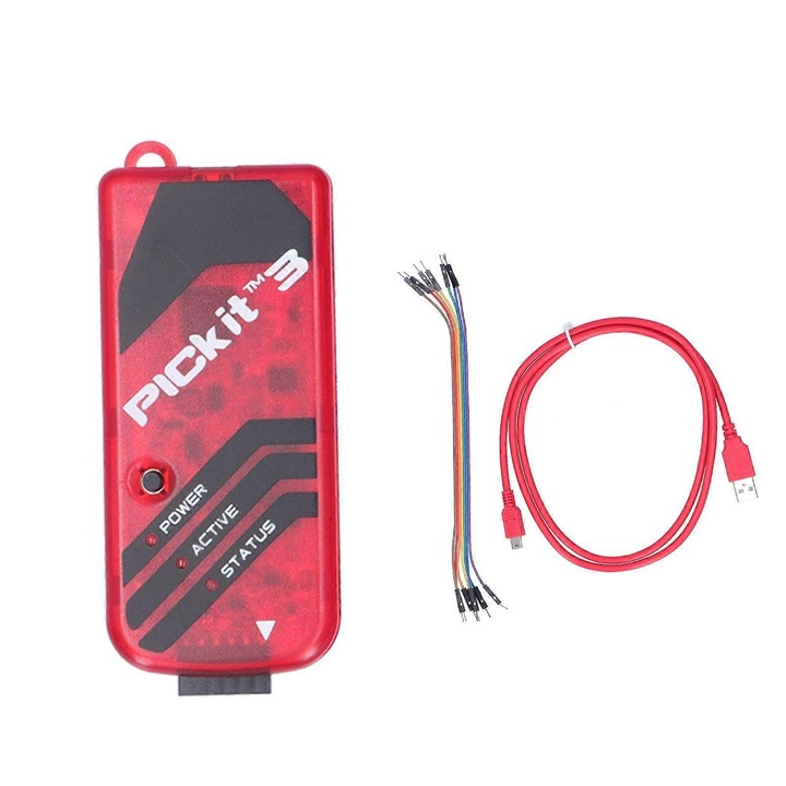 PICkit3 programozó, mikrovezérlő szimulátor, USB, kompakt