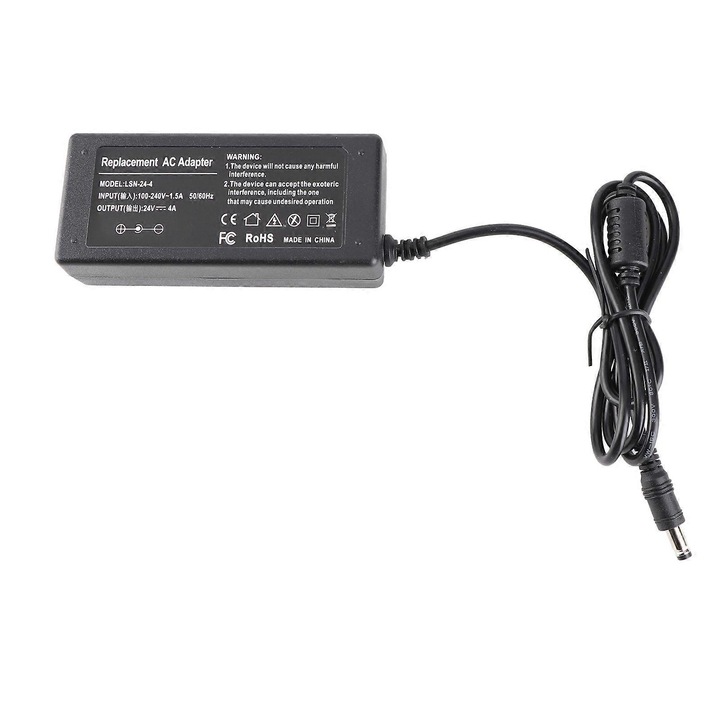 24V 4A tápegység adapter, kompakt, 100cm kábel, LED jelzőfény
