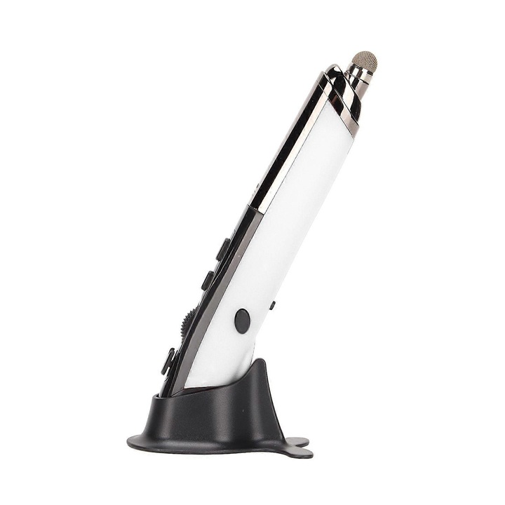 Vezeték nélküli toll egér, pen mouse, 3 DPI szint 800/1200/1600, alacsony fogyasztású Bluetooth kapcsolat, érintőképernyős írástámogatás, talp mellékelve, kompatibilis Windows/iOS/Android, fehér, 1 db