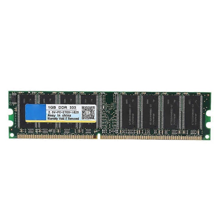 DDR 333 RAM asztali memória modul, PC-2700, 1GB, 184 tűs, 333MHz, 2.5V, Zöld