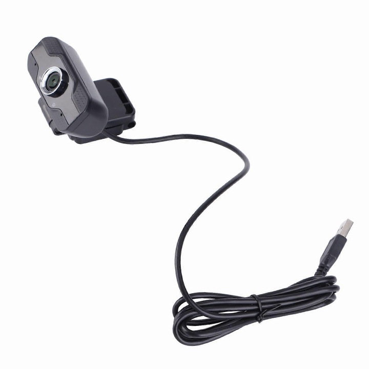 Уебкамера U-8-N Full HD 1080p 30FPS, с вграден микрофон и намаляване на шума, USB plug-and-play, Черна, 1 бр