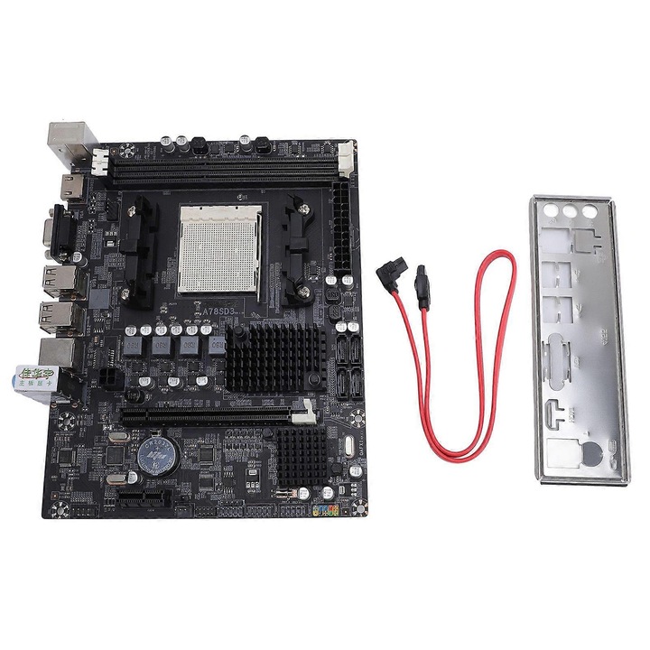 Alaplap (motherboard) A78SD3, AM3 Trinity/Richland processzorokhoz, 2 x DDR3 akár 16GB-ig, 4 x SATA 3.0, PCI-E x16, HDMI/VGA, Ethernet 100Mbps, 6 csatornás audio, Fekete, 1 db