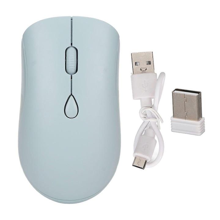 Mouse wireless ergonomic dual mode Bluetooth 5.2 1600DPI albastru 10x6cm