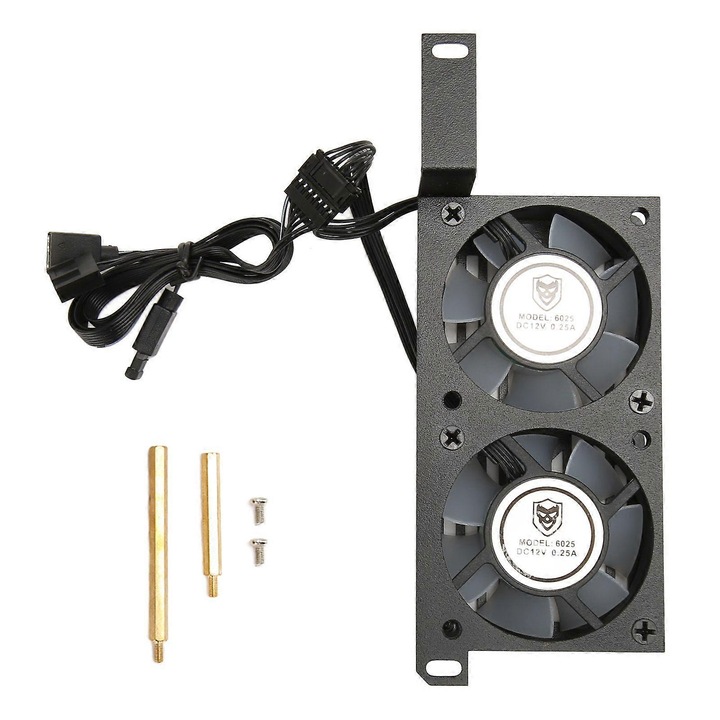 Ventilator racire memorie dublu 6025PWM 1000-3000RPM ARGB negru