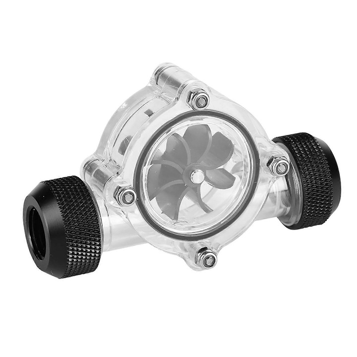 Indicator debit apa pentru racire PC, 8 pale, negru, 77.5x47.5x19mm