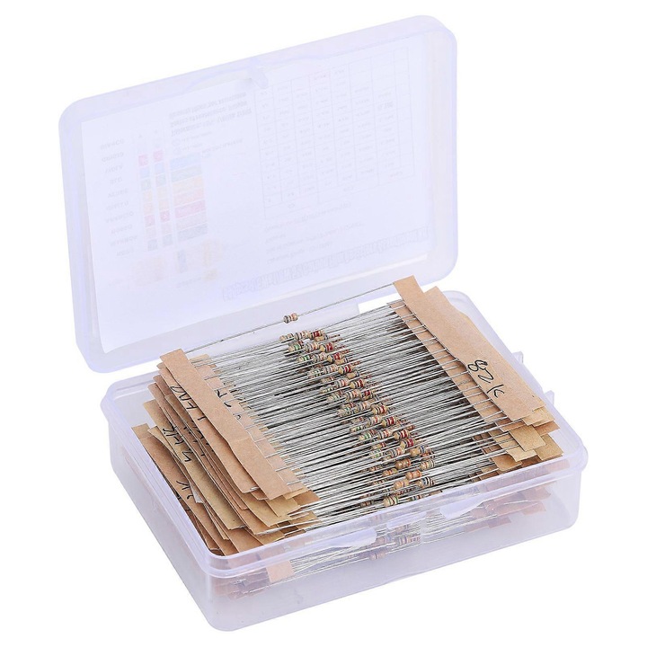 Set 640 rezistente (64 valori) film de carbon 1/6W, toleranta 5%, 10 bucati din fiecare, 640 buc