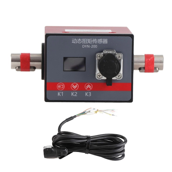 DYN-200 dinamikus nyomatékérzékelő, OLED kijelző, RS485, 5V/0-10V/4-20mA kimenetek, teljesítményszámítás és sebességmérés, 1 db