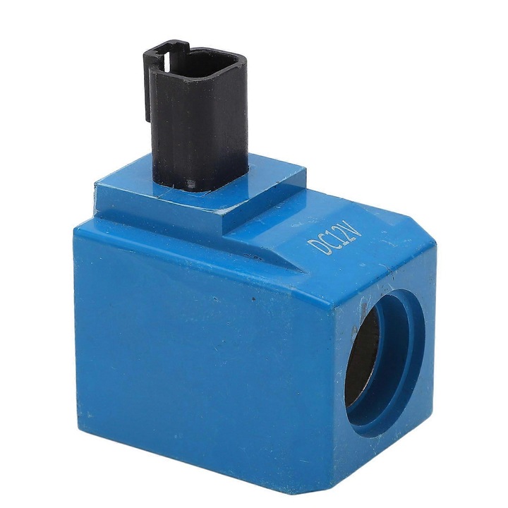 Szeleptekercs 02 365539/02365539, 12V DC 30W, fém, Eaton Vickers helyettesítő, JCB 3CX/4CX kotró-rakodóval kompatibilis, kék, 1 db