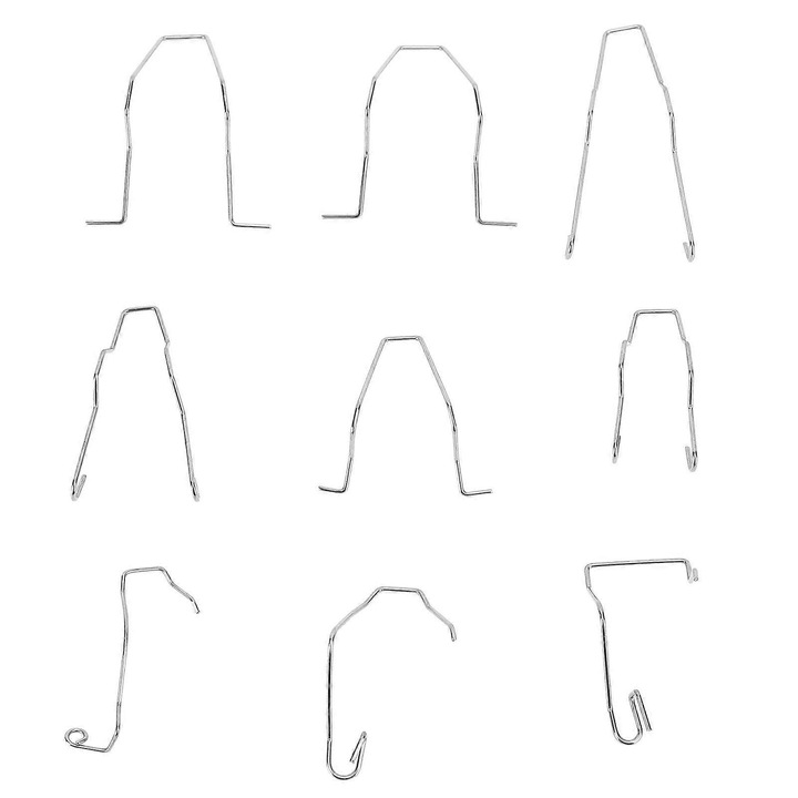 Rögzítőkapcsok/rugók fényszóróizzókhoz, rozsdamentes acélból, univerzális H1/H3/H4/H7 izzókhoz, 3 típus/méret, tartós, ezüst, 9 darab