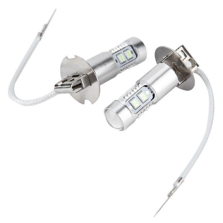 2 db LED izzó készlet 100W 8000K H3 jégfehér 12-28V 20 LED 1200LM
