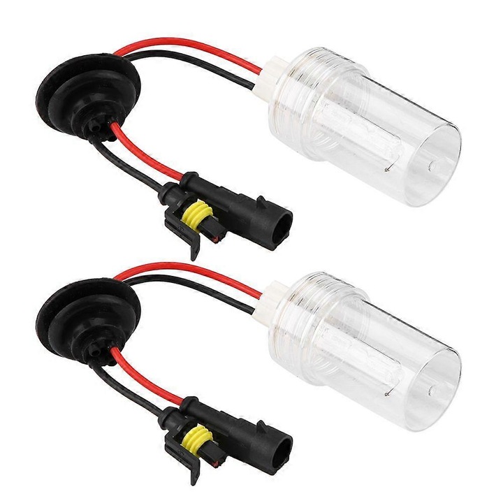 2 darabos készlet, H1 100W 6000K xenon izzó, 12V/24V univerzális, Élettartam 3000 óra, Hideg fehér