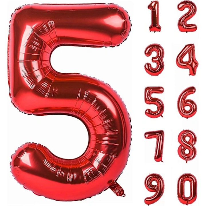 Balon folie cifra digitala rosu 40 inch