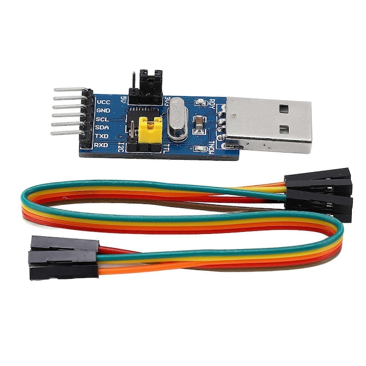USB-ről IIC I2C UART átalakító modul jumper kábellel, 5V 3.3V, LED, univerzális
