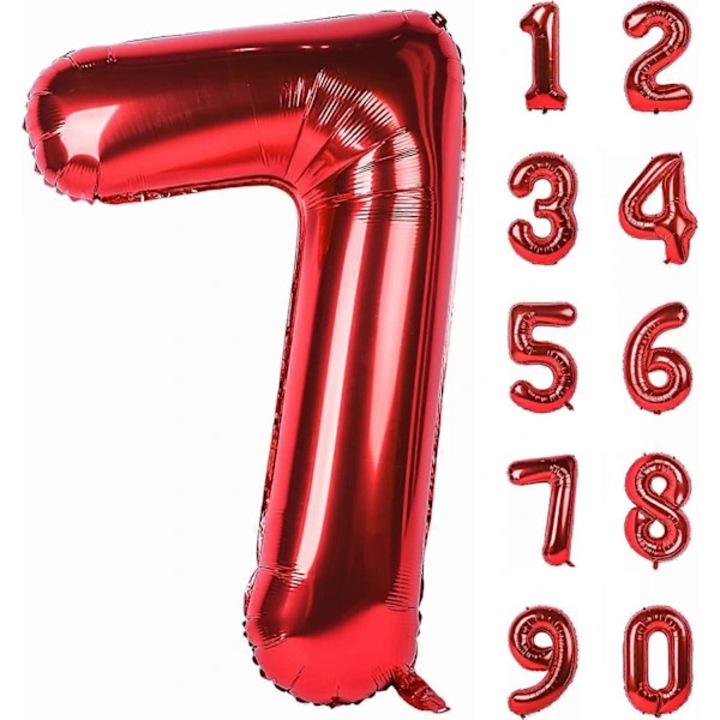 Balon folie cifra rosu 40 inch digital