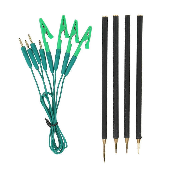 Set 4 bucati, Probe BDM LED universale pentru ECU, compatibile cu KESS/KTAG/FGTECH/BDM100, 12V/24V, ABS+metal, Verde/Negru