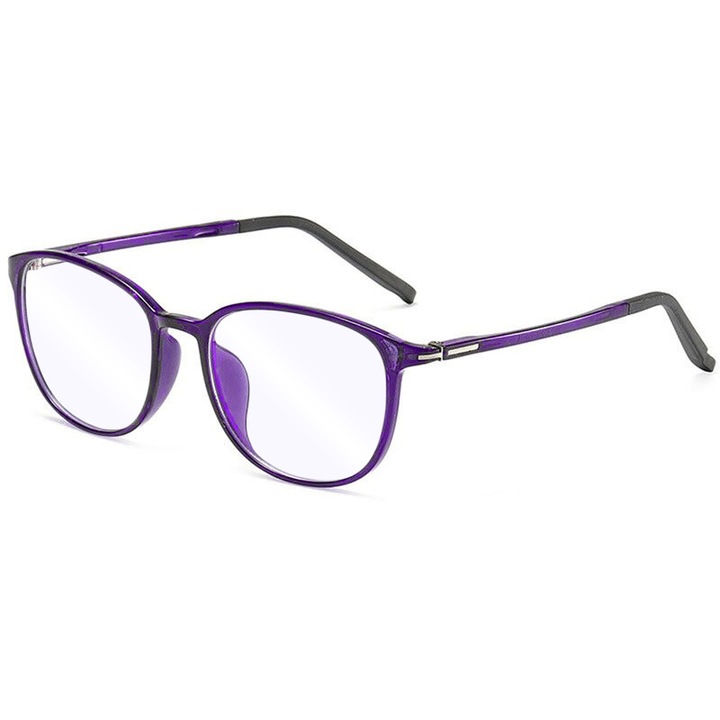 Anti-Blue Light Glasses Reflex PC (F2822) - Round - Purple