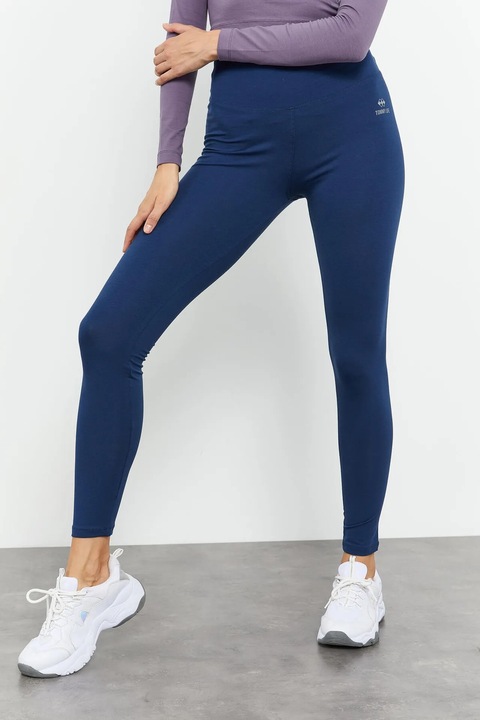 Colanti TommyLife, talie inalta, elasticitate, albastru marin, bumbac cu elastan