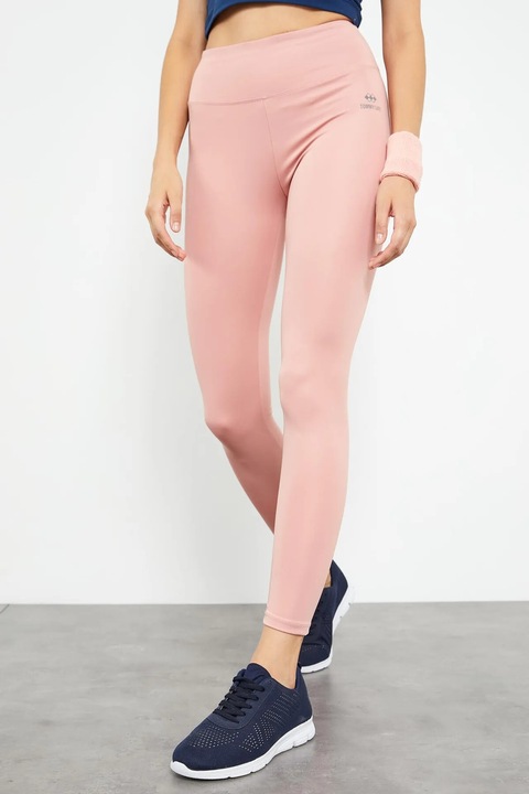 Colanti TommyLife, talie inalta, croiala slim, roz pudrat, elastic, poliester/elastan