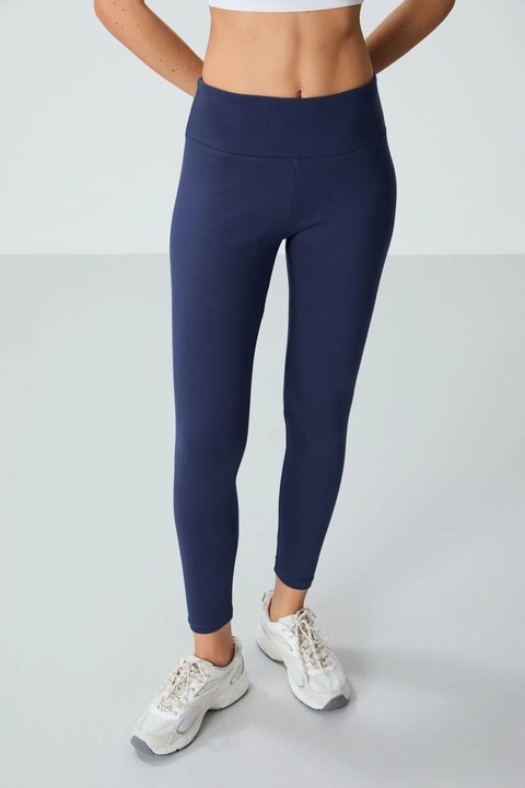Colanti TommyLife, talie inalta, elastic, albastru marin, bumbac, S INTL