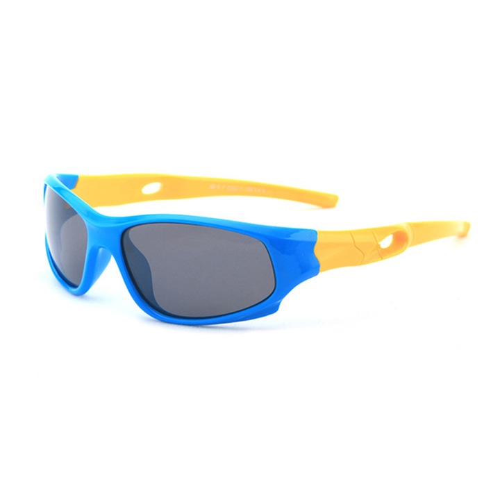 Kids Polarized Sunglasses (816-C5) - Sport Type - Blue / Yellow