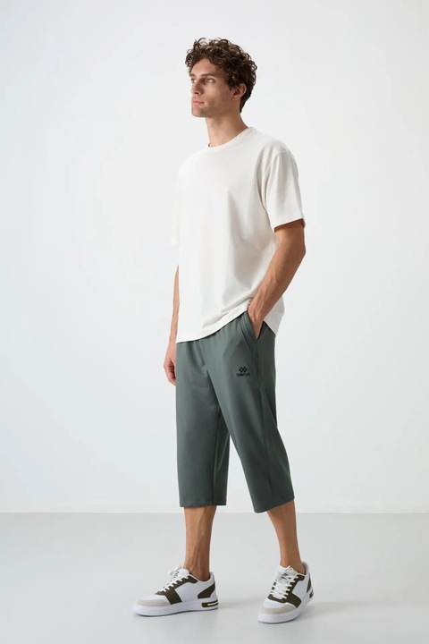 Pantaloni, Barbati, Pantaloni trei sferturi Capri TOMMY pentru barbati cu talie medie, Gri ardezie, L INTL