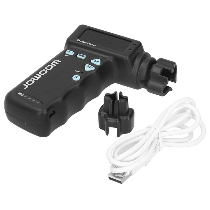 Multifunkcionális gitárhangoló LCD kijelzővel, fekete, 2600mAh, USB