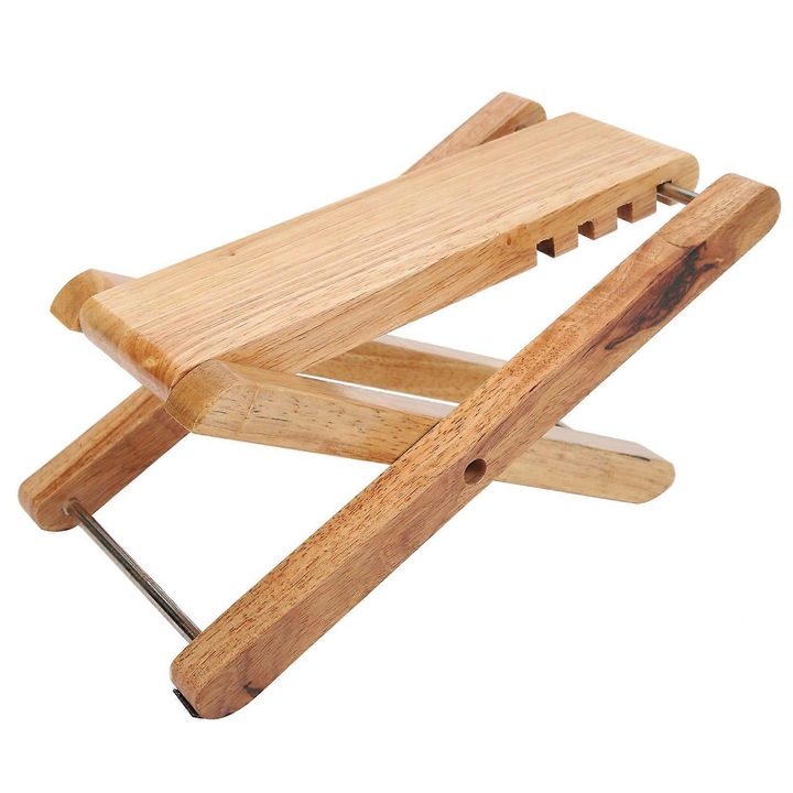 Gitár lábtartó, bambusz, összecsukható, hordozható